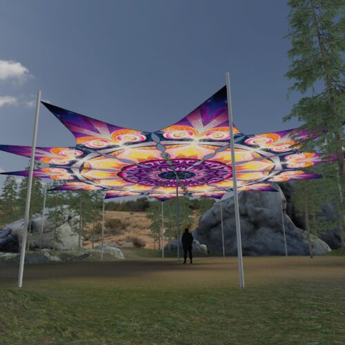 Demon - 12 Petals Canopy Set - UV-Reactive Flurescent Ceiling Decoration - 3D-Preview