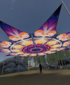 Demon - 12 Petals Canopy Set - UV-Reactive Flurescent Ceiling Decoration - 3D-Preview