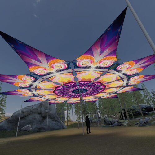 Demon - 12 Petals Canopy Set - UV-Reactive Flurescent Ceiling Decoration - 3D-Preview