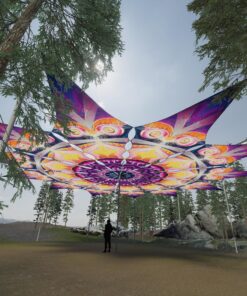 Demon - 12 Petals Canopy Set - UV-Reactive Flurescent Ceiling Decoration - 3D-Preview