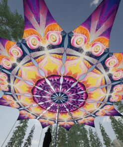 Demon - 12 Petals Canopy Set - UV-Reactive Flurescent Ceiling Decoration - 3D-Preview