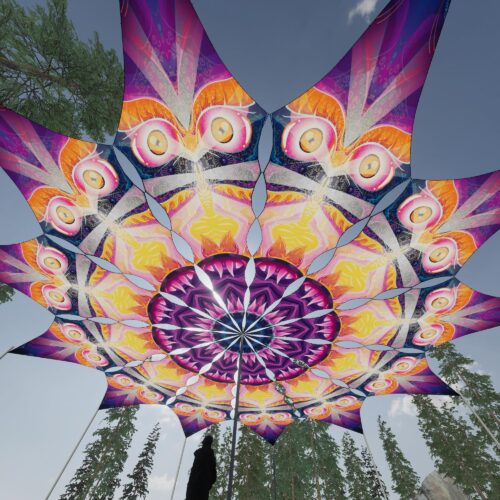 Demon - 12 Petals Canopy Set - UV-Reactive Flurescent Ceiling Decoration - 3D-Preview