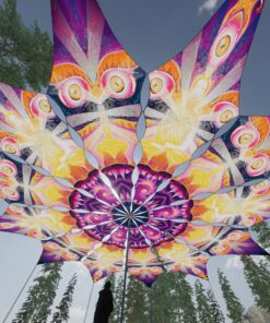 Demon and Buddha - 12 Petals Canopy Set - UV-Reactive Flurescent Ceiling Decoration - 3D-Preview