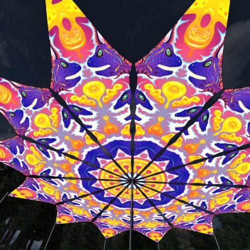 Electric Madness - 12 Petals Canopy Set - UV-Reactive Flurescent Ceiling Decoration - 3D-Preview