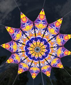 Electric Madness - 12 Petals Canopy Set - UV-Reactive Flurescent Ceiling Decoration - 3D-Preview