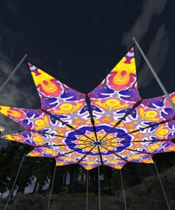 Electric Madness - 12 Petals Canopy Set - UV-Reactive Flurescent Ceiling Decoration - 3D-Preview