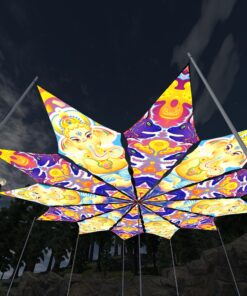 Electric Madness and Ganesha Blessing - 12 Petals Canopy Set - UV-Reactive Flurescent Ceiling Decoration - 3D-Preview