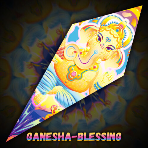 Ganesha Blessing - UV-Reactive Fluorescent Petal - Design Preview