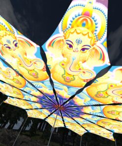 Ganesha Blessing - 12 Petals Canopy Set - UV-Reactive Flurescent Ceiling Decoration - 3D-Preview