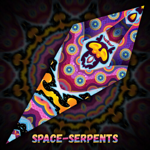 Space Serpents - UV-Reactive Fluorescent Petal - Design Preview