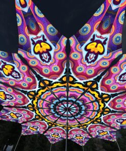 Space Serpents - 12 Petals Canopy Set - UV-Reactive Flurescent Ceiling Decoration - 3D-Preview