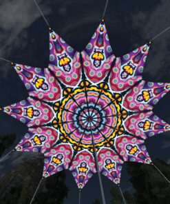 Space Serpents - 12 Petals Canopy Set - UV-Reactive Flurescent Ceiling Decoration - 3D-Preview