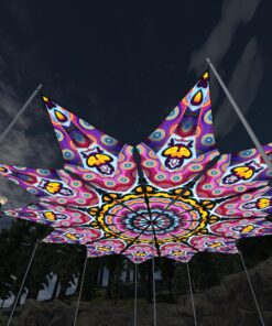 Space Serpents - 12 Petals Canopy Set - UV-Reactive Flurescent Ceiling Decoration - 3D-Preview