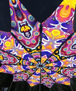 Space Serpents and Electric Madness - 12 Petals Canopy Set - UV-Reactive Flurescent Ceiling Decoration - 3D-Preview