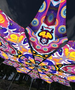 Space Serpents and Electric Madness - 12 Petals Canopy Set - UV-Reactive Flurescent Ceiling Decoration - 3D-Preview