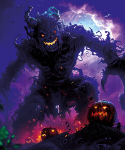 Halloween Backdrop Walking Zombies HL-WZM003 - Colorful UV Backdrop XL Dark Tapestry Psychedelic UV-Reactive Fluorescent Wall Art