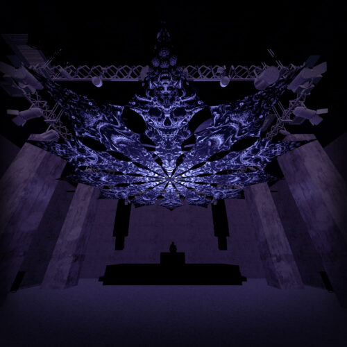 Urzonuth and Zinoleg - 12 Petals Set - Black&White Ceiling Decoration - 3D-Preview