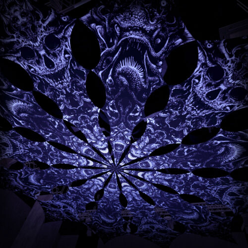 Urzonuth and Zinoleg - 12 Petals Set - Black&White Ceiling Decoration - 3D-Preview