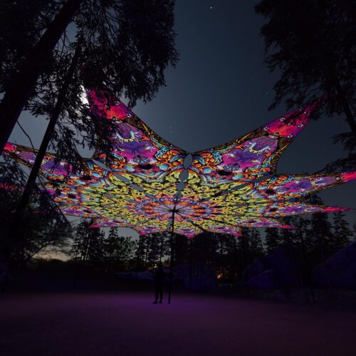 Monkeys - 12 Petals Canopy Set - UV-Reactive Flurescent Ceiling Decoration - 3D-Preview