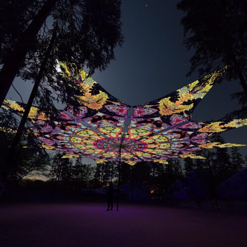 Temples - 12 Petals Canopy Set - UV-Reactive Flurescent Ceiling Decoration - 3D-Preview