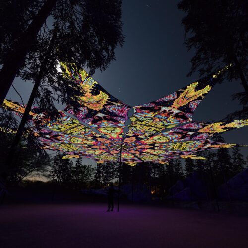 Temples and Union - 12 Petals Canopy Set - UV-Reactive Flurescent Ceiling Decoration - 3D-Preview