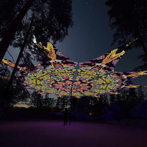 Union - 12 Petals Canopy Set - UV-Reactive Flurescent Ceiling Decoration - 3D-Preview