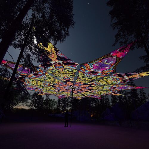 Union and Monkeys - 12 Petals Canopy Set - UV-Reactive Flurescent Ceiling Decoration - 3D-Preview