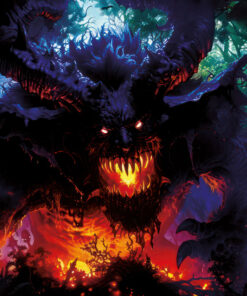 Halloween Backdrop Evil Demons HL-DMN001 - Colorful UV Backdrop XL Dark Tapestry Psychedelic UV-Reactive Fluorescent Wall Art