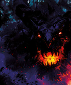 Halloween Backdrop Evil Demons HL-DMN002 - Colorful UV Backdrop XL Dark Tapestry Psychedelic UV-Reactive Fluorescent Wall Art