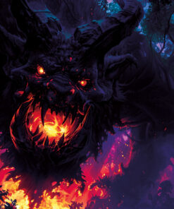 Halloween Backdrop Evil Demons HL-DMN003 - Colorful UV Backdrop XL Dark Tapestry Psychedelic UV-Reactive Fluorescent Wall Art