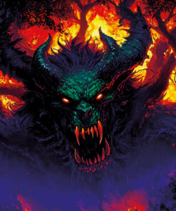 Halloween Backdrop Evil Demons HL-DMN004 - Colorful UV Backdrop XL Dark Tapestry Psychedelic UV-Reactive Fluorescent Wall Art