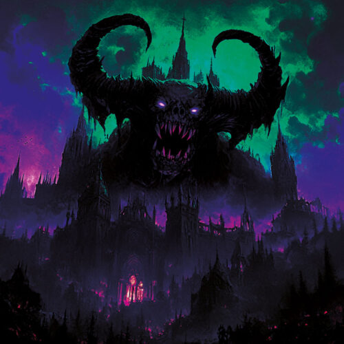 Halloween Backdrop Evil Demons HL-DMN009 - Colorful UV Backdrop XL Dark Tapestry Psychedelic UV-Reactive Fluorescent Wall Art