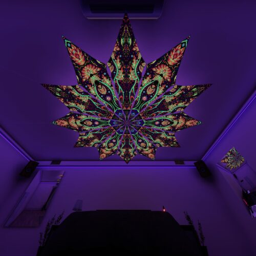 Emerald Scales and Tropical Venom - 12 Petals Canopy Set - UV-Reactive Flurescent Ceiling Decoration - 3D-Preview