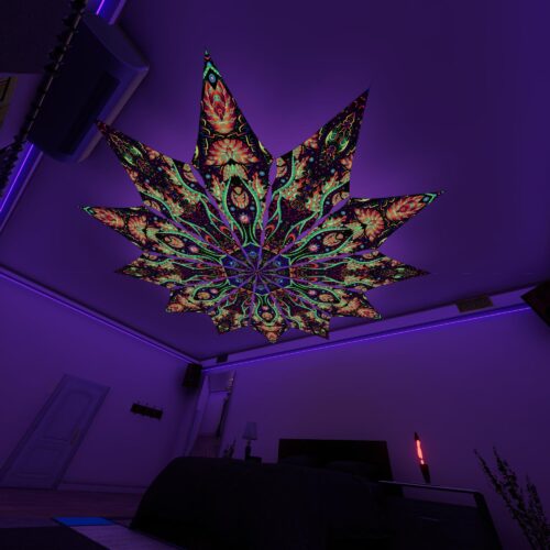 Emerald Scales and Tropical Venom - 12 Petals Canopy Set - UV-Reactive Flurescent Ceiling Decoration - 3D-Preview