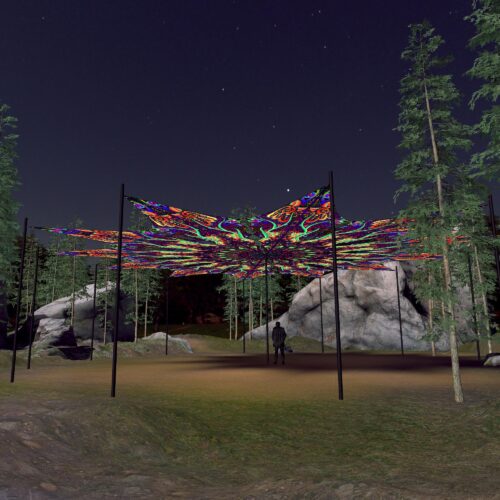 Jungle - 12 Petals Canopy Set - UV-Reactive Flurescent Ceiling Decoration - 3D-Preview