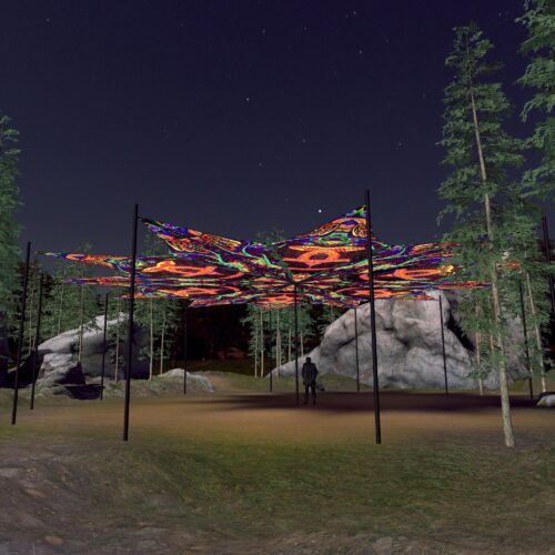 Jungle and Snakes - 12 Petals Canopy Set - UV-Reactive Flurescent Ceiling Decoration - 3D-Preview