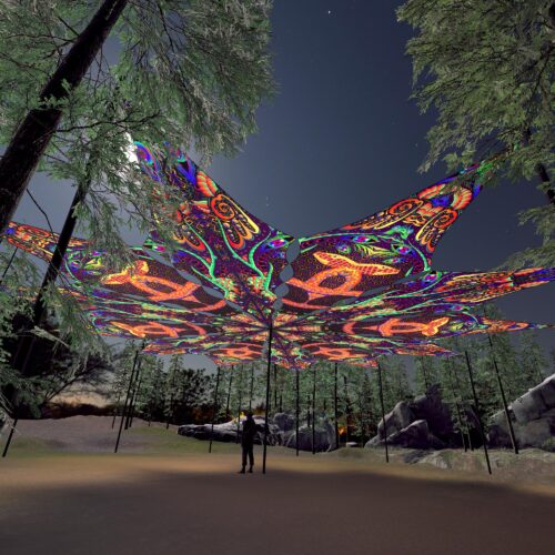 Jungle and Snakes - 12 Petals Canopy Set - UV-Reactive Flurescent Ceiling Decoration - 3D-Preview