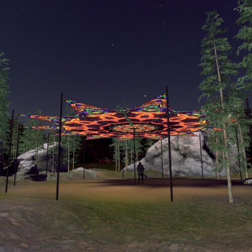 Snakes - 12 Petals Canopy Set - UV-Reactive Flurescent Ceiling Decoration - 3D-Preview