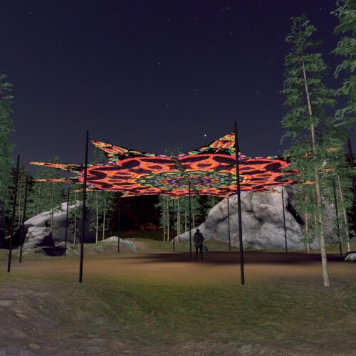 Trippy Scales - 12 Petals Canopy Set - UV-Reactive Flurescent Ceiling Decoration - 3D-Preview