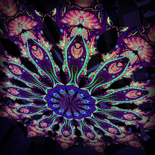 Tropical Venom - 12 Petals Canopy Set - UV-Reactive Flurescent Ceiling Decoration - 3D-Preview