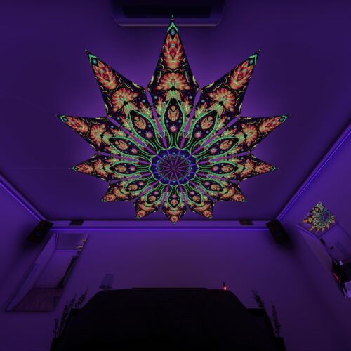 Tropical Venom - 12 Petals Canopy Set - UV-Reactive Flurescent Ceiling Decoration - 3D-Preview