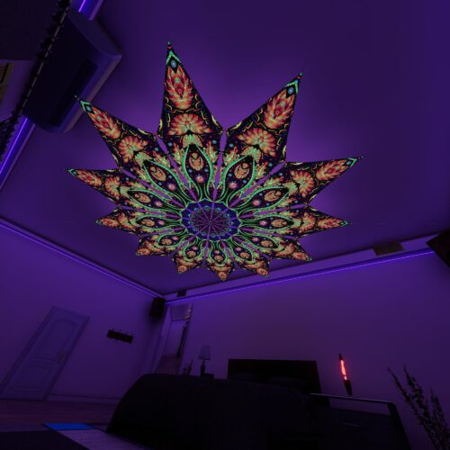 Tropical Venom - 12 Petals Canopy Set - UV-Reactive Flurescent Ceiling Decoration - 3D-Preview
