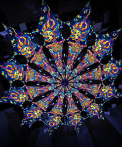 Acid Mother - 12 Petals Canopy Set - UV-Reactive Flurescent Ceiling Decoration - 3D-Preview