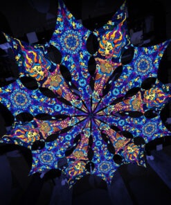 Acid Mother and Dreamy Tanzanite - 12 Petals Canopy Set - UV-Reactive Flurescent Ceiling Decoration - 3D-Preview