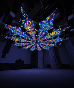 Acid Mother and Dreamy Tanzanite - 12 Petals Canopy Set - UV-Reactive Flurescent Ceiling Decoration - 3D-Preview