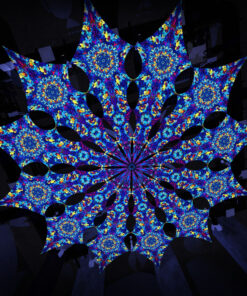 Dreamy Tanzanite - 12 Petals Canopy Set - UV-Reactive Flurescent Ceiling Decoration - 3D-Preview