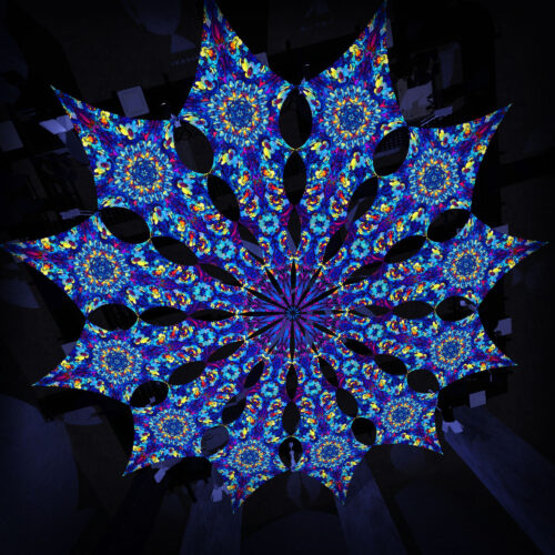 Dreamy Tanzanite - 12 Petals Canopy Set - UV-Reactive Flurescent Ceiling Decoration - 3D-Preview