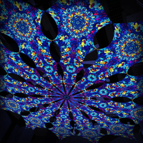 Dreamy Tanzanite - 12 Petals Canopy Set - UV-Reactive Flurescent Ceiling Decoration - 3D-Preview