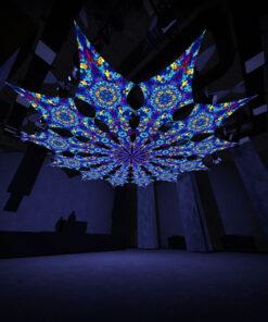 Dreamy Tanzanite - 12 Petals Canopy Set - UV-Reactive Flurescent Ceiling Decoration - 3D-Preview