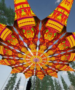 DMTemple - 12 Petals Canopy Set - UV-Reactive Flurescent Ceiling Decoration - 3D-Preview